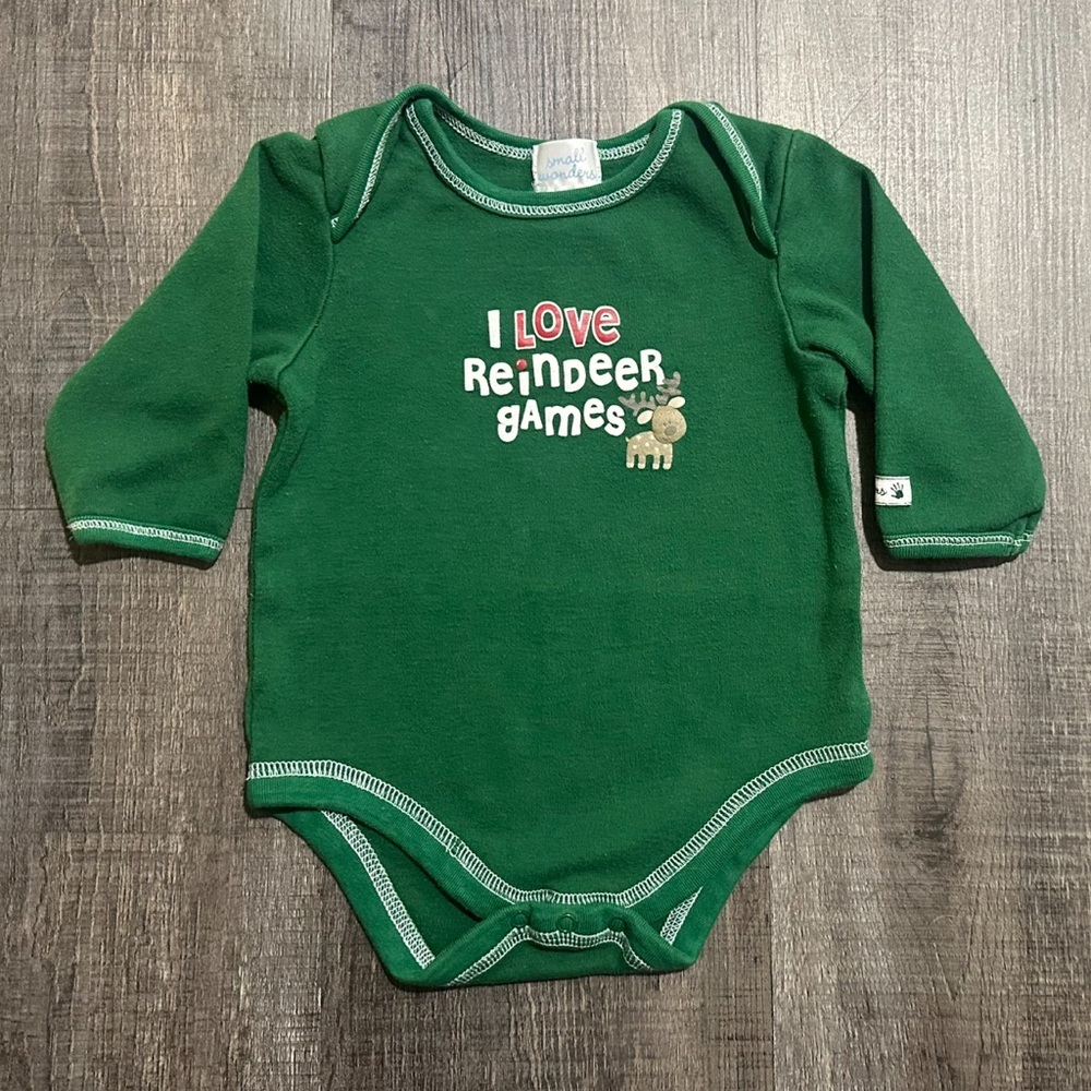 💞 Baby Size 6-9 Months I Love Reindeer Games Christmas Holiday Onesie Bodysuit